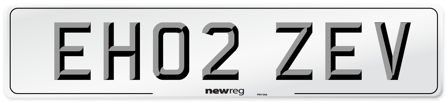 EH02 ZEV Number Plate from New Reg
